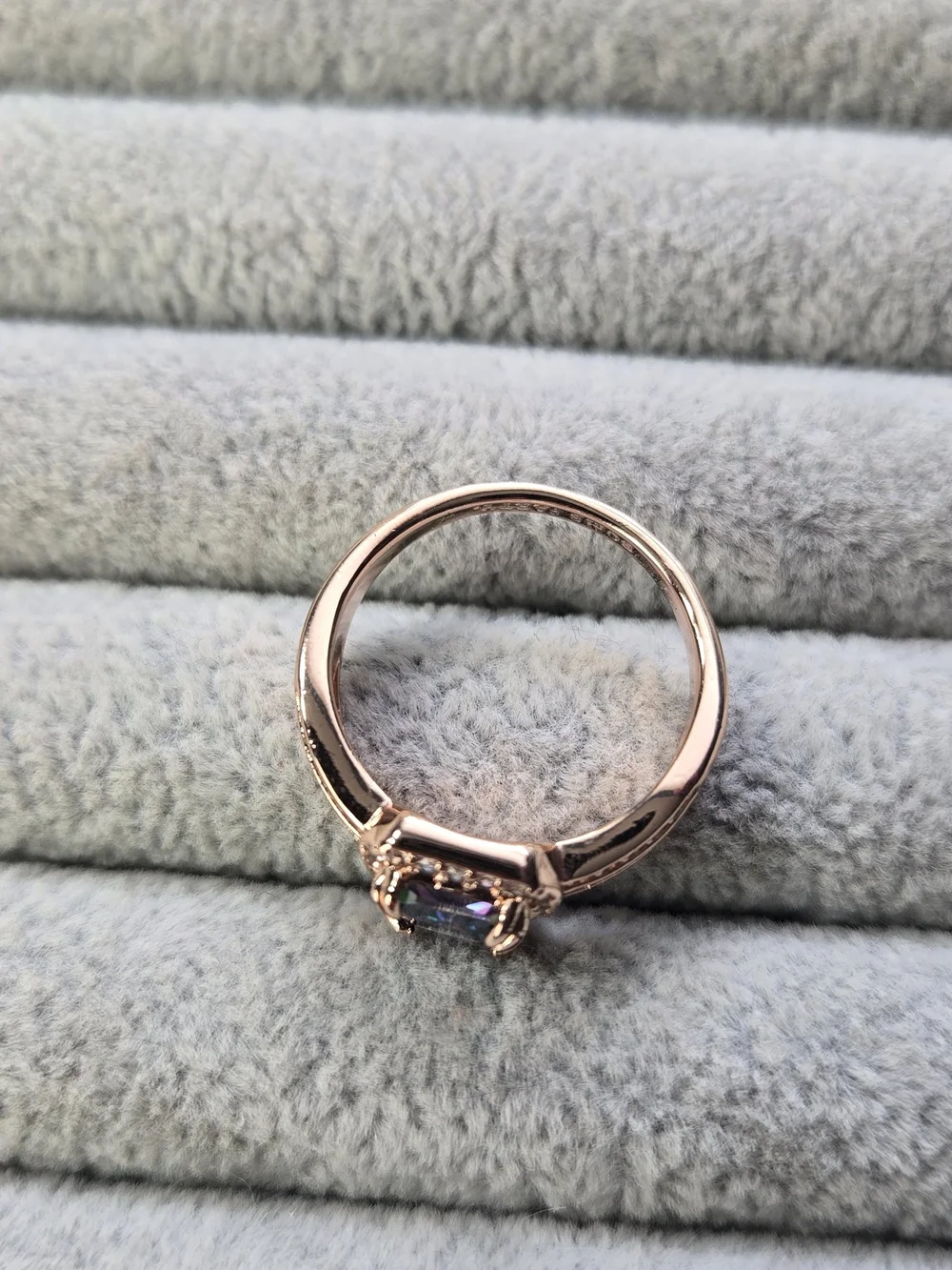 Size 8 Mystic Rainbow Topaz Rose Gold Plated Bomb Party Ring
